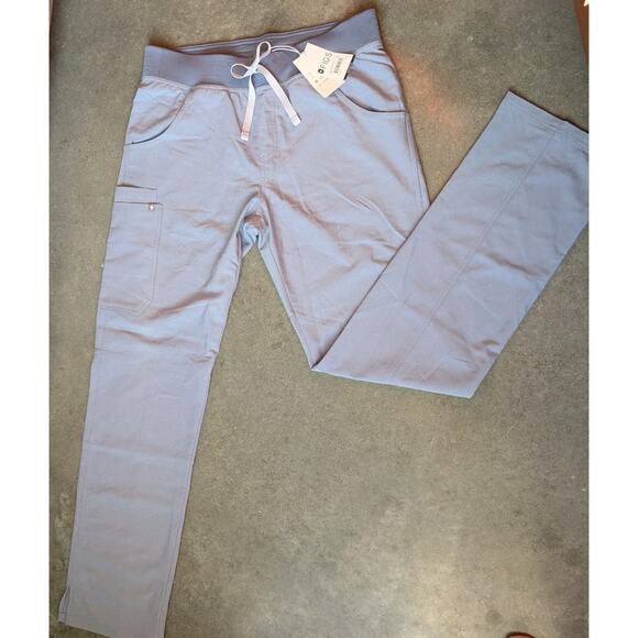 FIGS Kade Cargo Scrub Pants Yoga Waist Drawstring FIONxKade Medium Tall M Blue - Picture 1 of 6